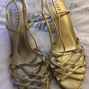 Ralph Lauren gold shoes un size 8